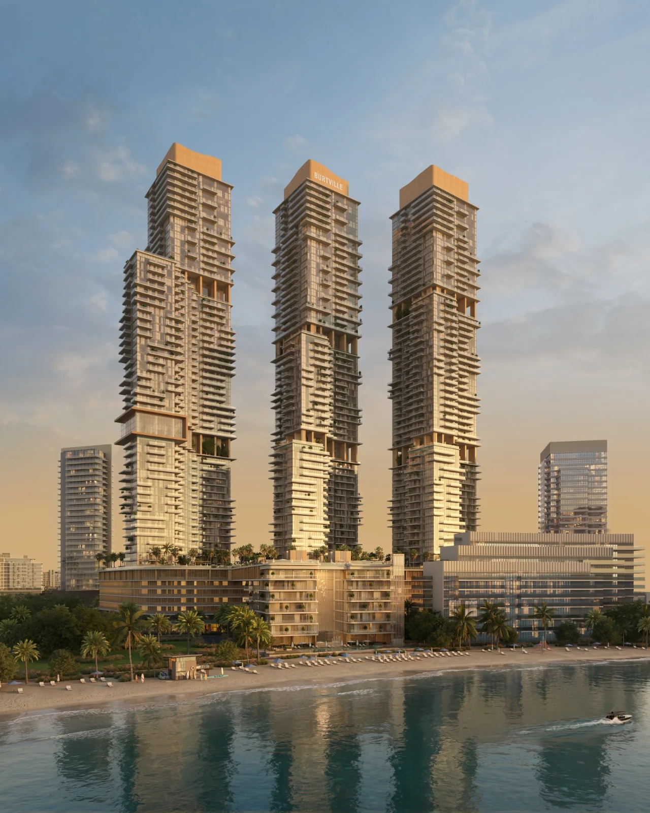 Beach Resort Residence 77 architectural towers on Al Reem Island